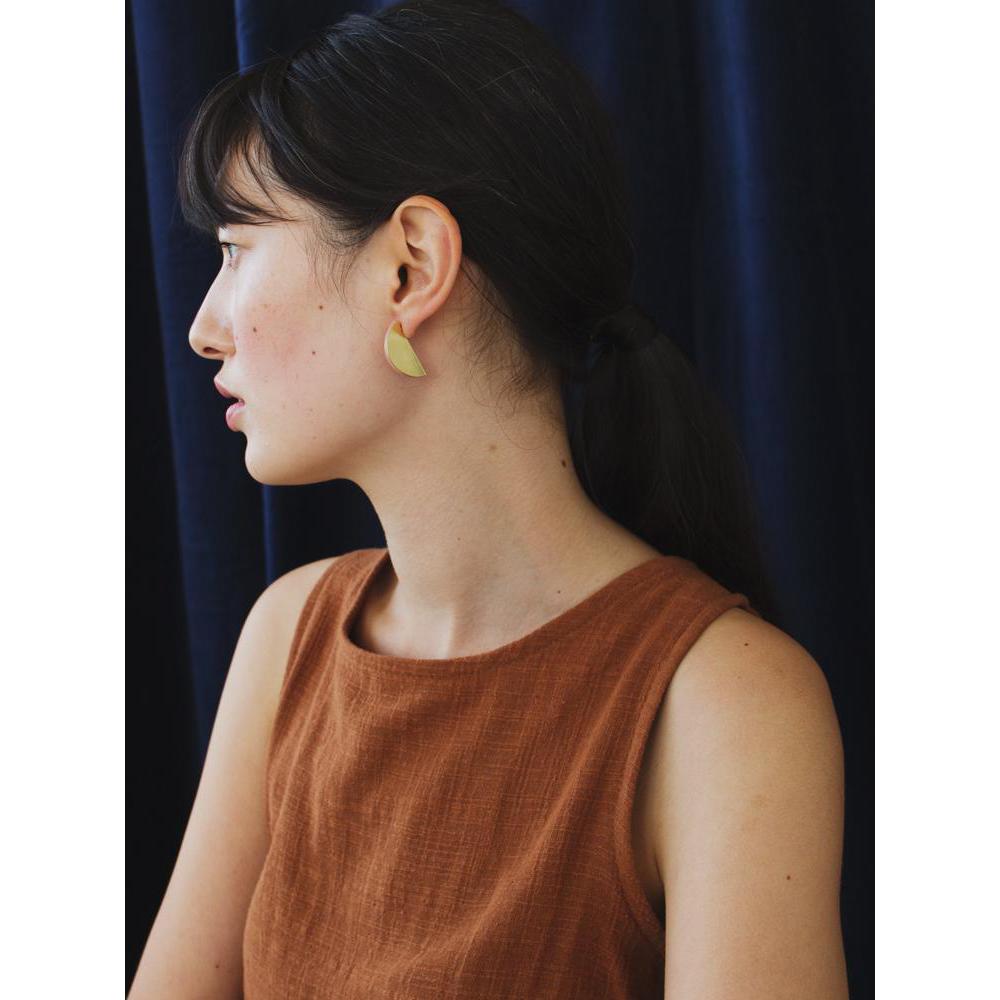 Wolf and Moon | half-circle stud earrings | rose - model