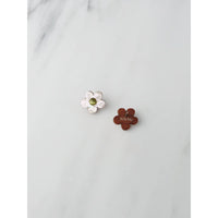mondocherry | Wolf & Moon | mini bloom stud earrings | white pearl - back