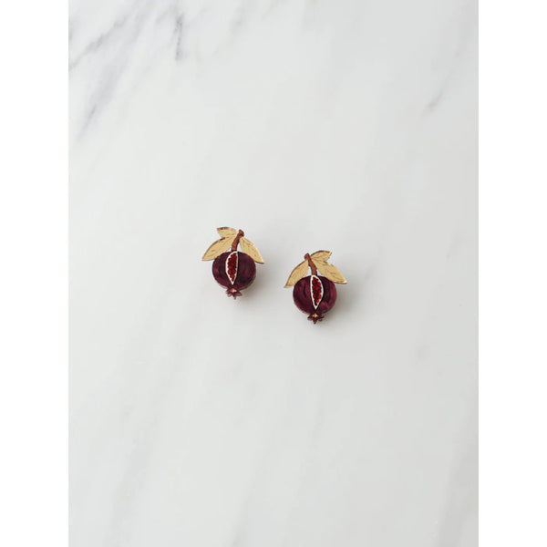 mondocherry | Wolf & Moon | mini pomegranate stud earrings