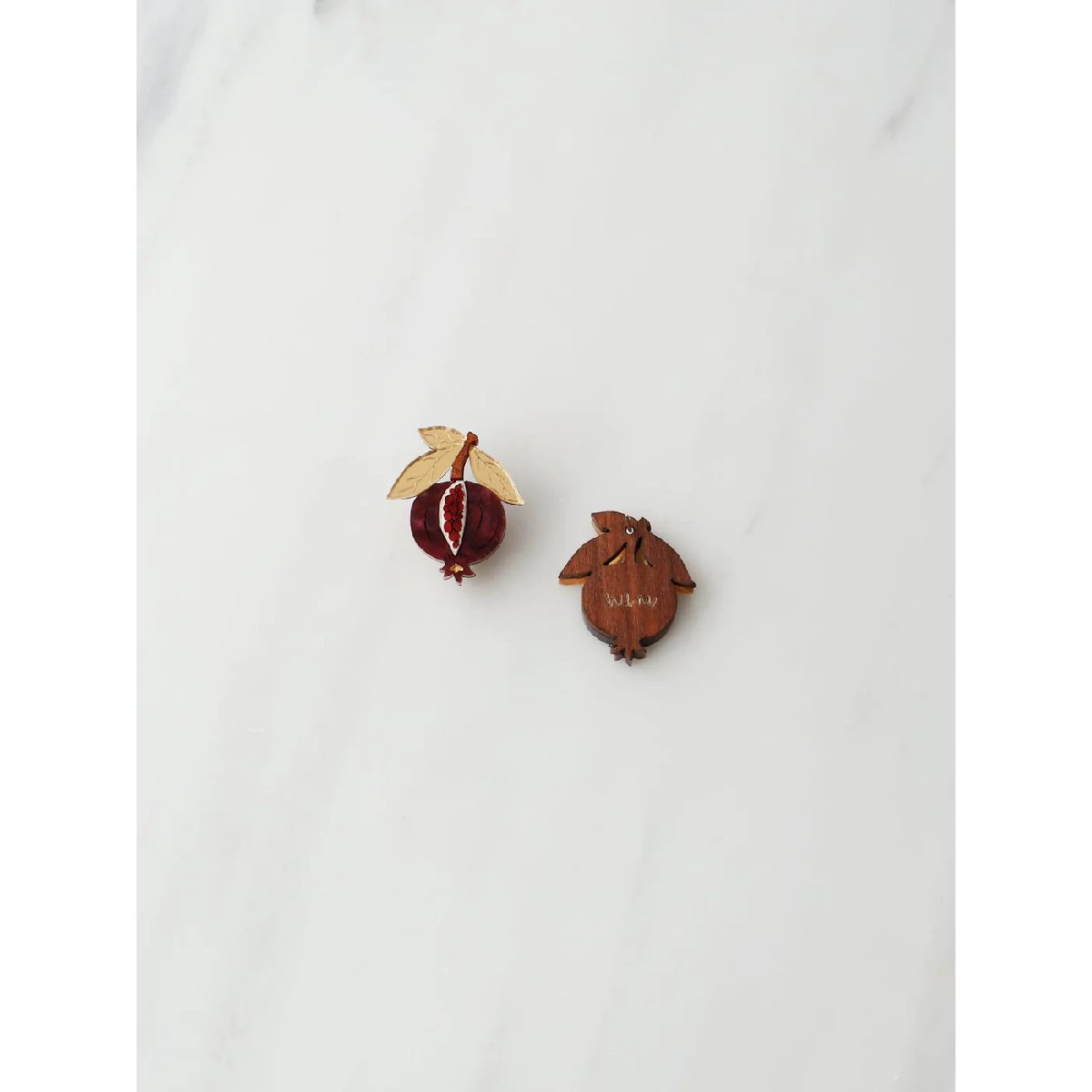 mondocherry | Wolf & Moon | mini pomegranate stud earrings - back