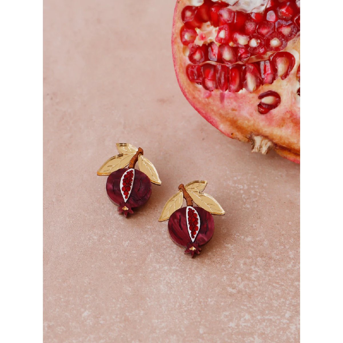 mondocherry | Wolf & Moon | mini pomegranate stud earrings