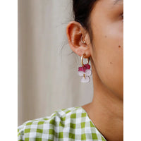 mondocherry - Wolf and Moon earrings - mini violet hoop earrings - close