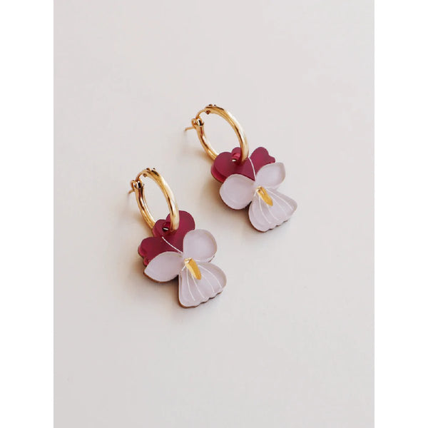mondocherry - Wolf and Moon earrings - mini violet hoop earrings