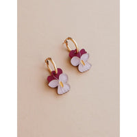 mondocherry - Wolf and Moon earrings - mini violet hoop earrings - side