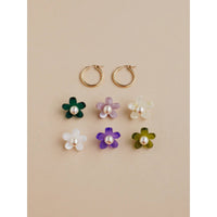 Wolf and Moon | ophelia charm hoop earrings | green - set