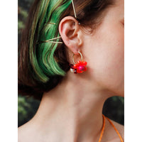 Wolf and Moon | ophelia charm hoop earrings | pink - wear